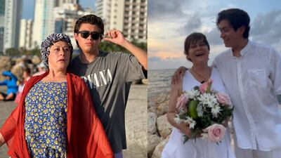 Con la bendición de la ‘suegrita’: Alina Lozano y Jim Velásquez se ‘casaron’ durante su viaje a Cartagena
