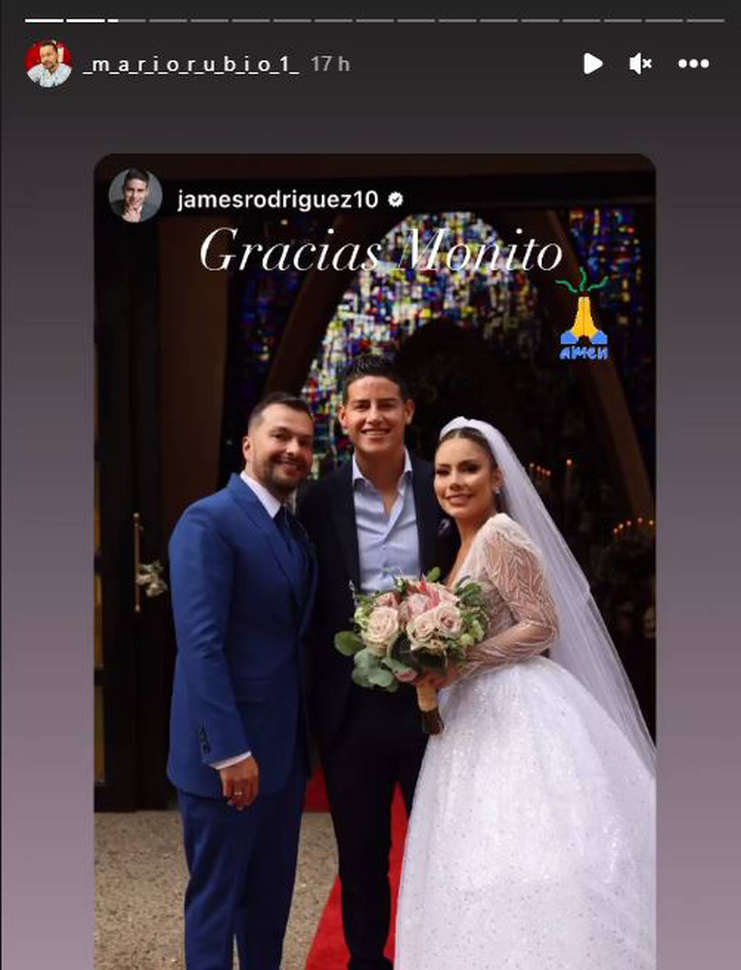 James Rodríguez en el matrimonio de Mario Rubio y Lorena Morales