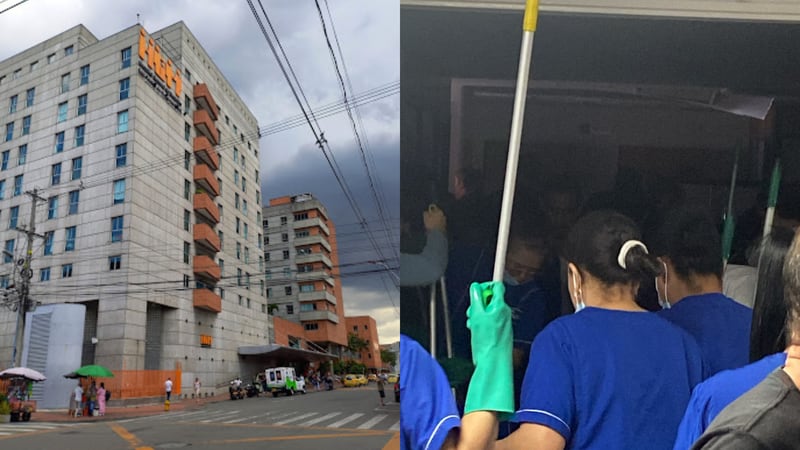 Entre denuncias por falta de pago a trabajadores, se cayó techo del Hospital General de Medellín