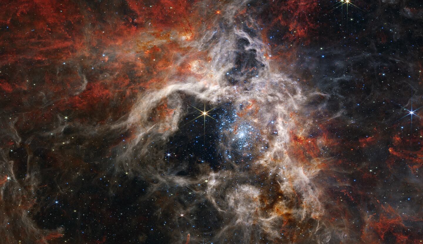 La cámara infrarroja del telescopio James Webb muestra la Nebulosa de la Tarántula bajo una nueva luz, incluidas decenas de miles de estrellas jóvenes nunca antes vistas
