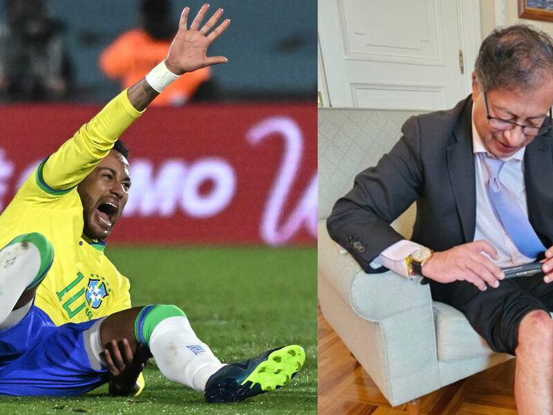No paran de comparar a Petro con Neymar porque ambos se lesionaron y les tocó ‘salir del partido’
