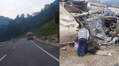 “Estoy sin frenos”: el impactante video de una tractomula que se volcó en la vía Pamplona - Cúcuta