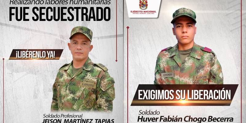 Ejército denunció el secuestro de dos soldados que estaban en labores humanitarias