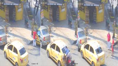 ¿Por distraído? Motociclista ocasionó tremendo accidente contra un taxi en Bucaramanga 