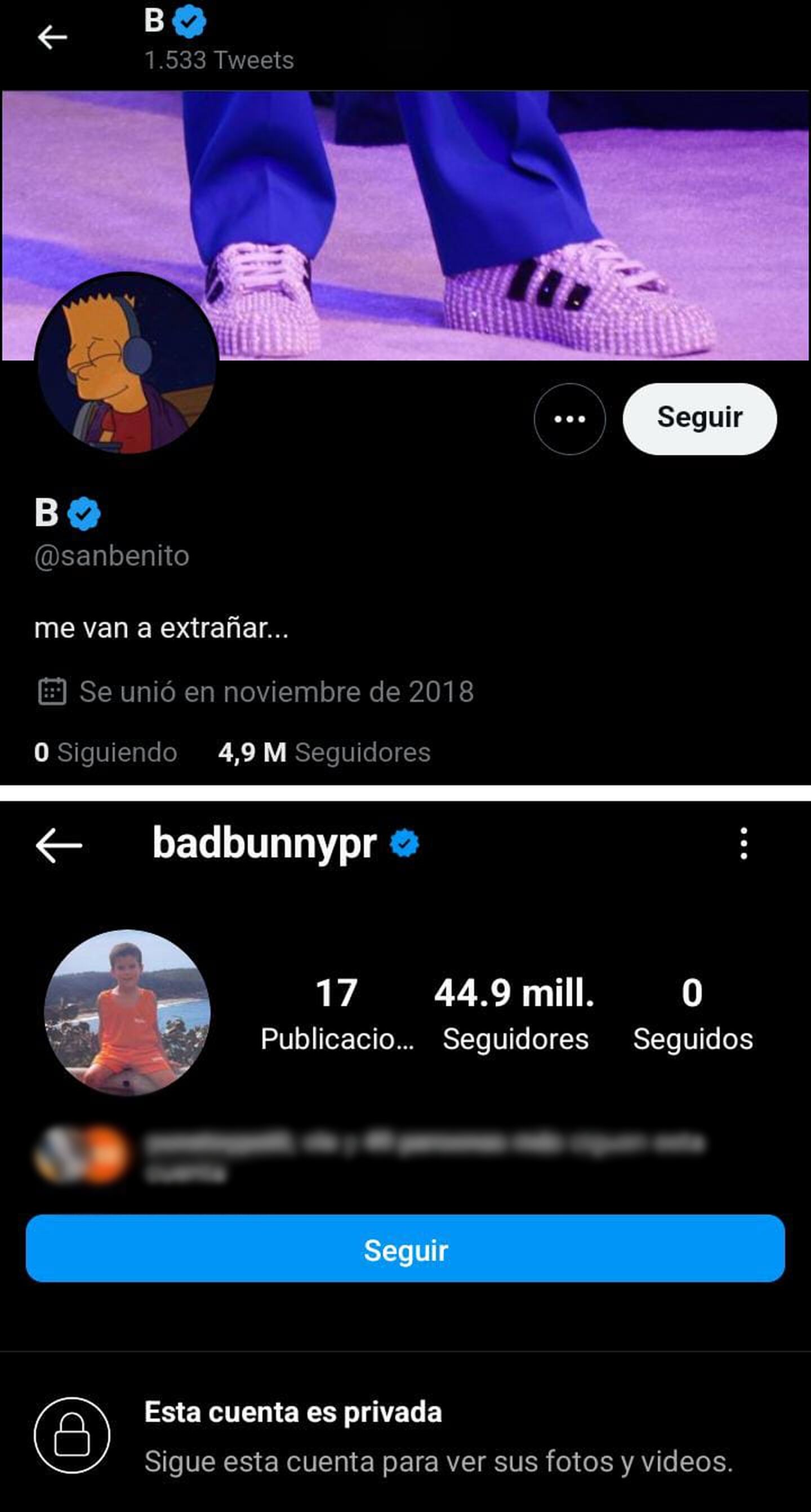 Bad Bunny puso privada su cuenta de Instagram