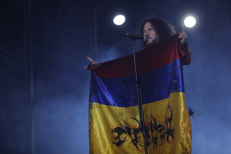 Masacre, de Colombia, durante su presentación en el Festival Rock al Parque 2022 en Bogotá.