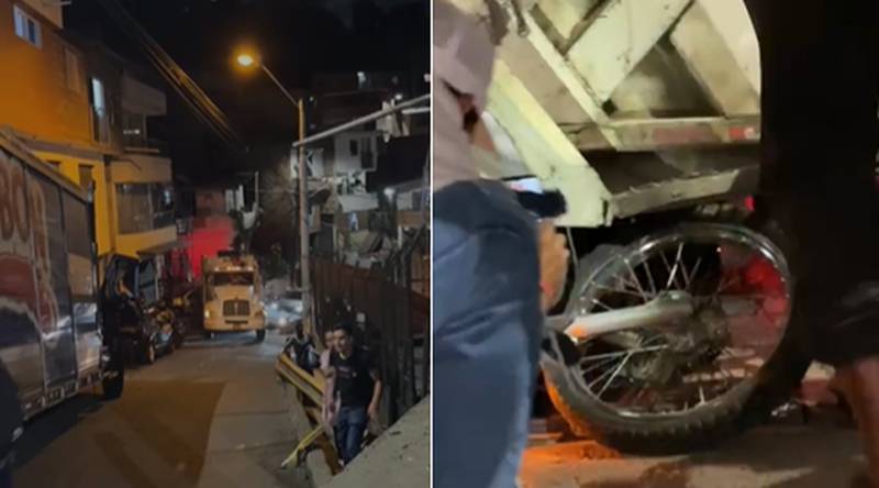Accidente con camión de basura en Medellín