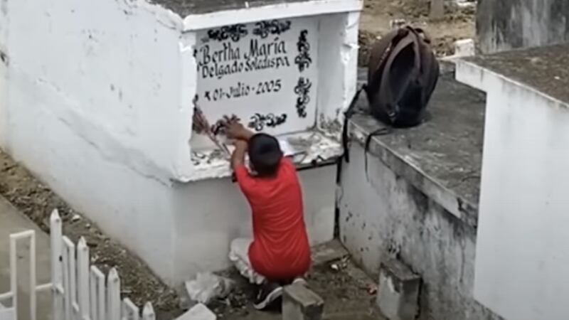 niño busca la tumba de su mamá pantallas tomado de YouTube