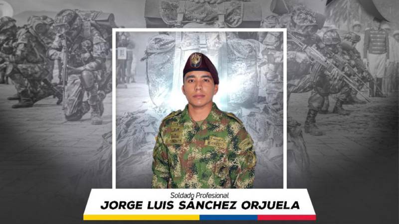 Soldado Jorge Luis Sánchez Orjuela asesinado en Tame el 8 de septiembre de 2022.