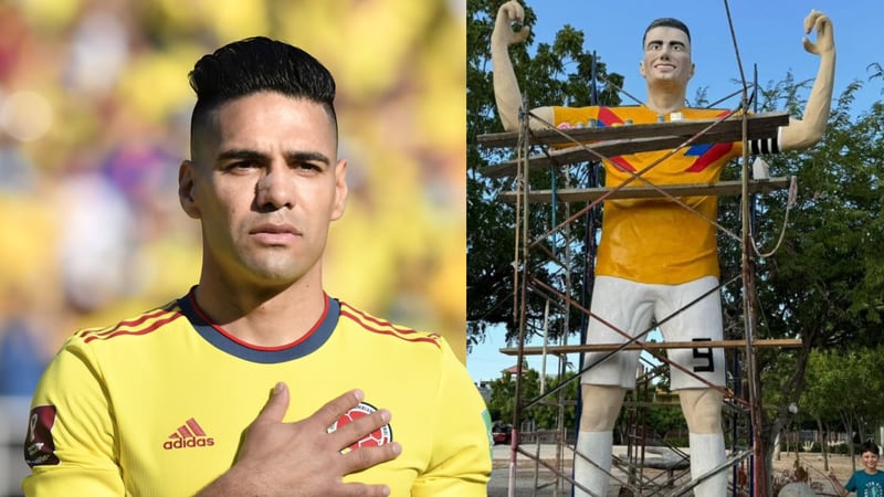 Estatua de Falcao es fuertemente criticada por su poco parecido con el futbolista
