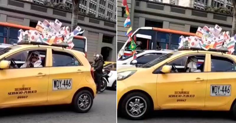 Taxista mundialista en Medellín