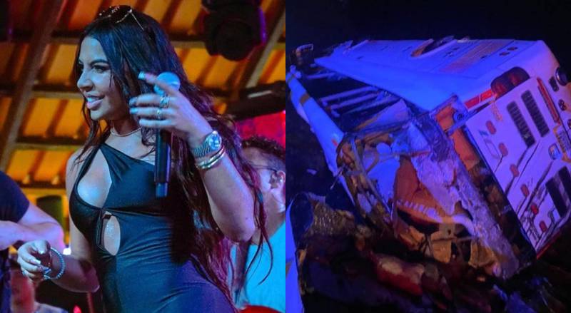 Accidente de la agrupación de la cantante vallenata Natalia Curvelo.