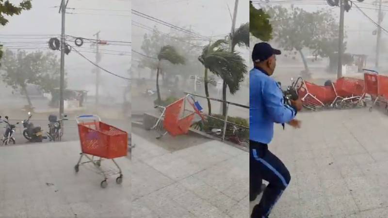 En el momento se presentan fuertes lluvias en Soledad y Malambo que provocaron que carritos de olimpica salieran volando