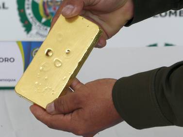 Incautaron 5.000 gramos de oro en un carro que iba para Medellín 
