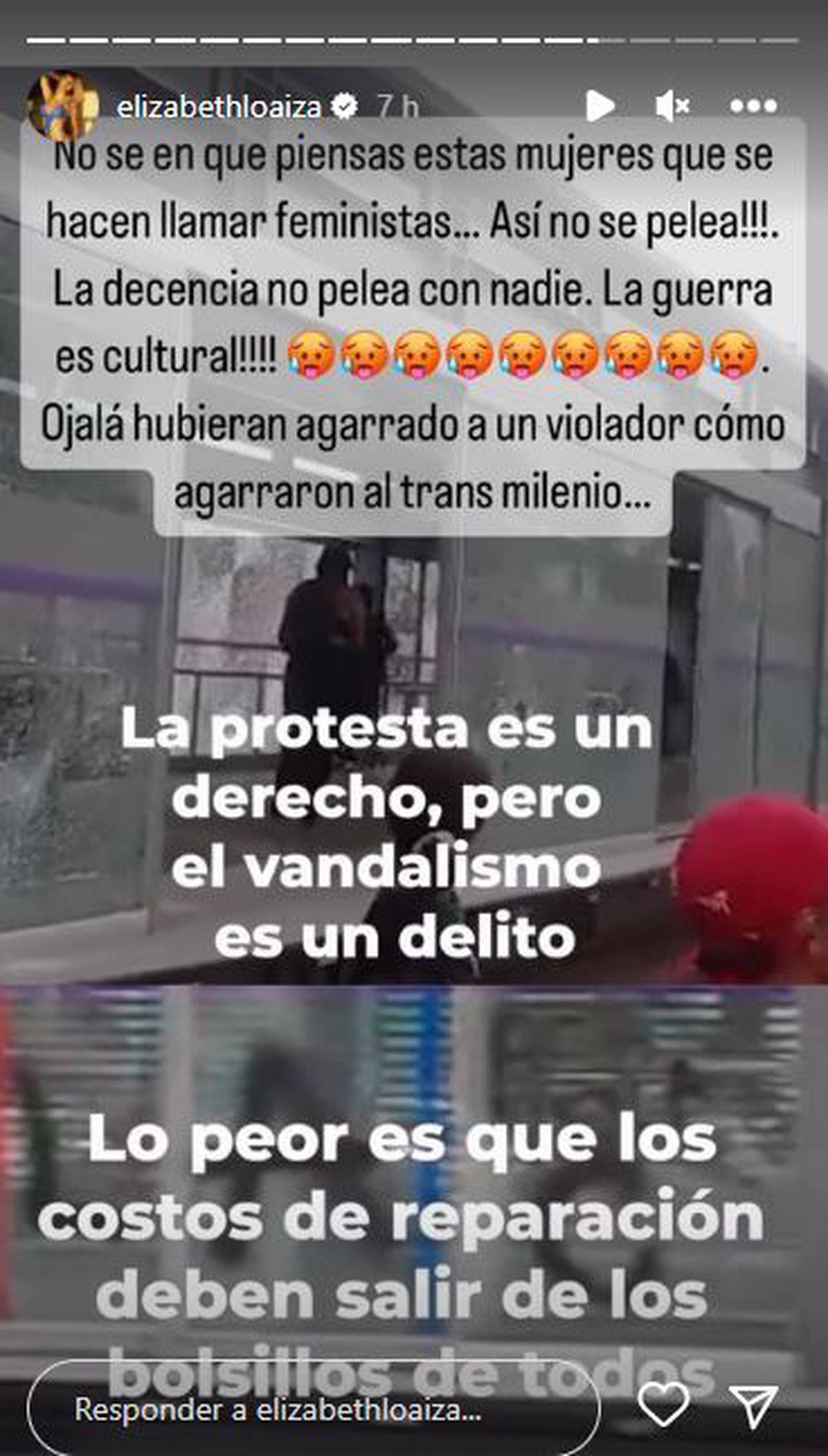 Elizabeth Loaiza critica a manifestantes