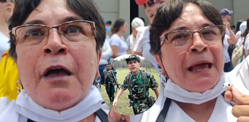 Gran Marcha Nacional - Mujer defiende el paramilitarismo y desea revivirlo