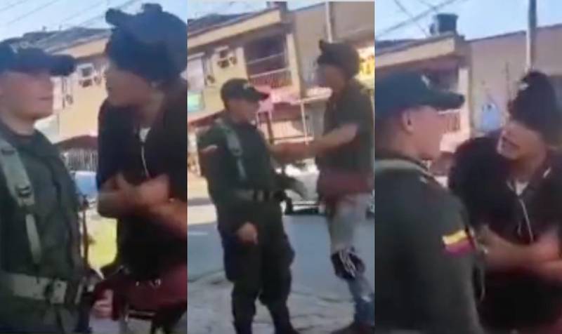 Indignación por hombre que humilló y golpeó a policía en Chía