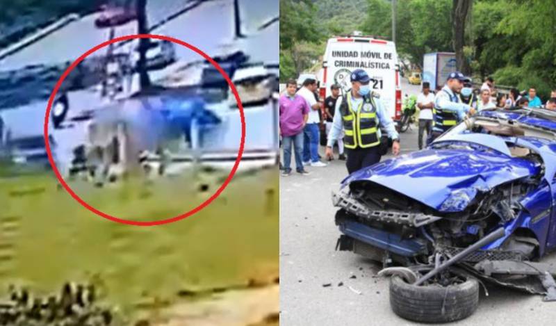 Imagen video accidente de carro Jaguar en Bucaramanga.