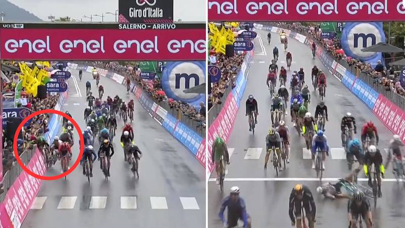 Mark Cavendish sufrió una dura caída en el final de la etapa 5 del Giro.