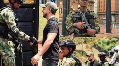 Ejército Nacional se pronunció ante fotos de Andrés Escobar con uniformados en sus redes sociales