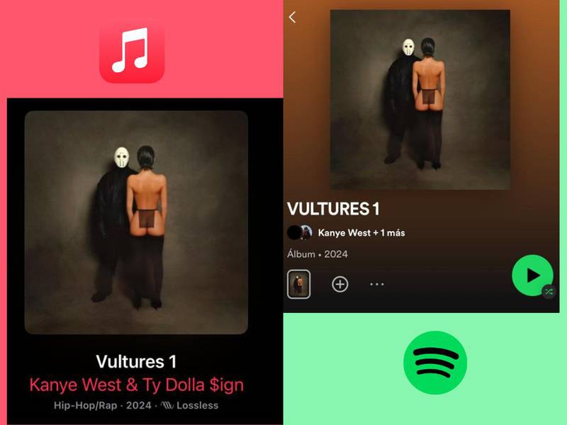 ¿Qué pasó con el álbum Vultures de Kanye West en Apple Music y Spotify?