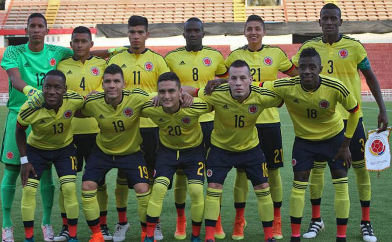 Uniforme amarillo de Colombia para el Sudamericano Sub-20