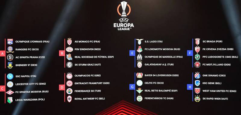 Así quedaron los grupos de la UEFA Europa League 2021/22