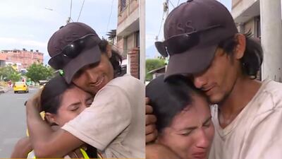 Un abrazo que se fundió en amor: así fue el emotivo reencuentro entre una madre y su hijo habitante de calle