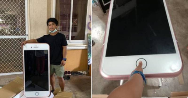 Compró un iPhone por Internet y le llegó, pero en forma de mesa