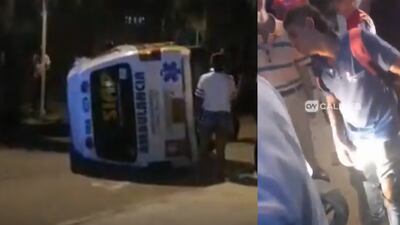 Guerra del SOAT: Ambulancia terminó volcada luego de atropellar a motociclista e intentar huir
