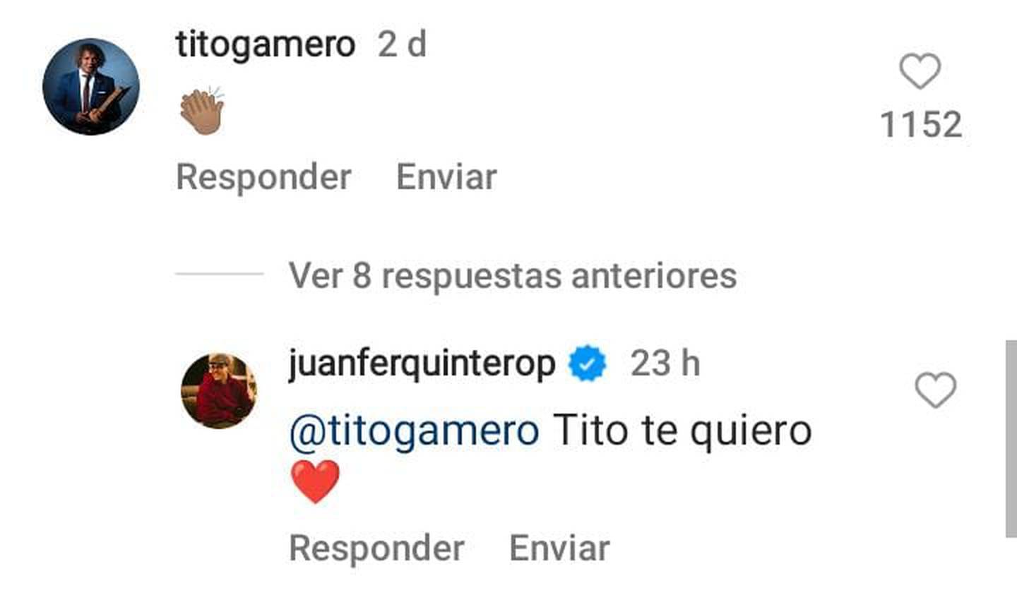 Mensaje de Alberto Gamero a Juan Fernando Quintero