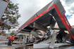 Medellín sufrió emergencias por aguacero: se cayó el techo de estación de servicio en Guayabal