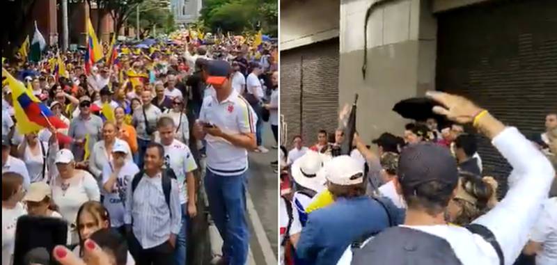 Manifestación de la oposición en Medellín.