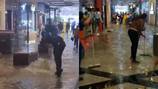 Unicentro se inundó y quedó encharcado en agua después de fuertes lluvias y granizada en Bogotá