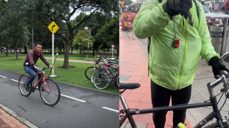 Con machete debajo del brazo, ciclistas en Bogotá se sienten más seguros al momento de movilizarse