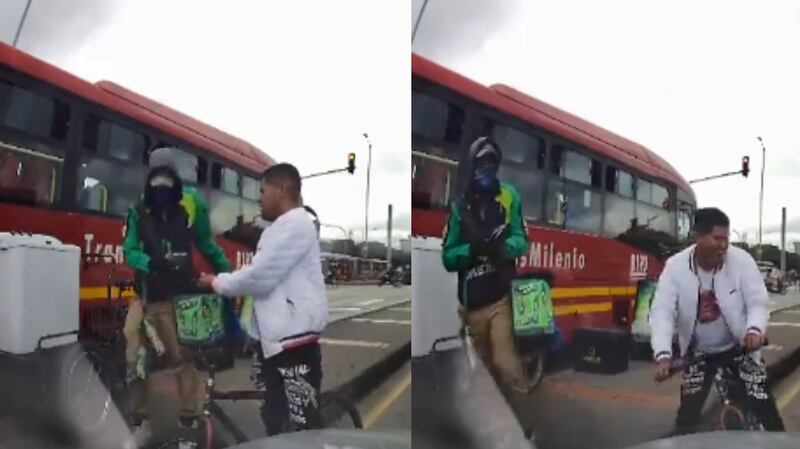 Grabaron a vendedor ambulante recibiendo celulares robados en Bogotá