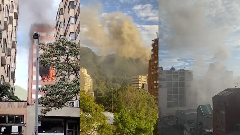 Incendio en el centro de Bogotá.
