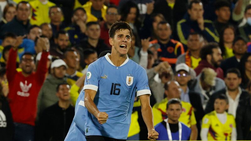 Hinchas de Colombia en el partido contra Uruguay