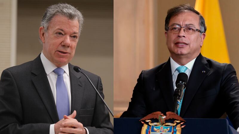 Juan Manuel Santos y Gustavo Petro
