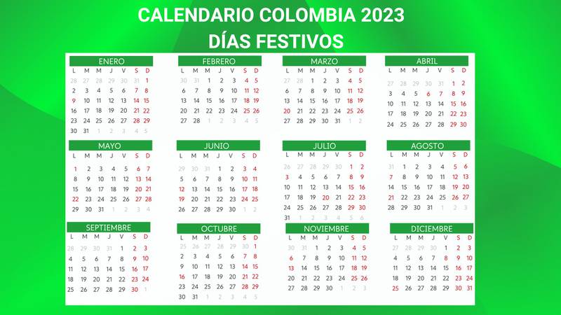 Calendario Colombia 2023 - Días festivos, puentes y celebraciones