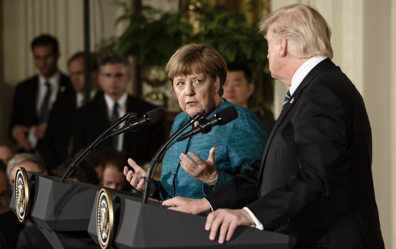 Trump y Merkel en la Casa Blanca
