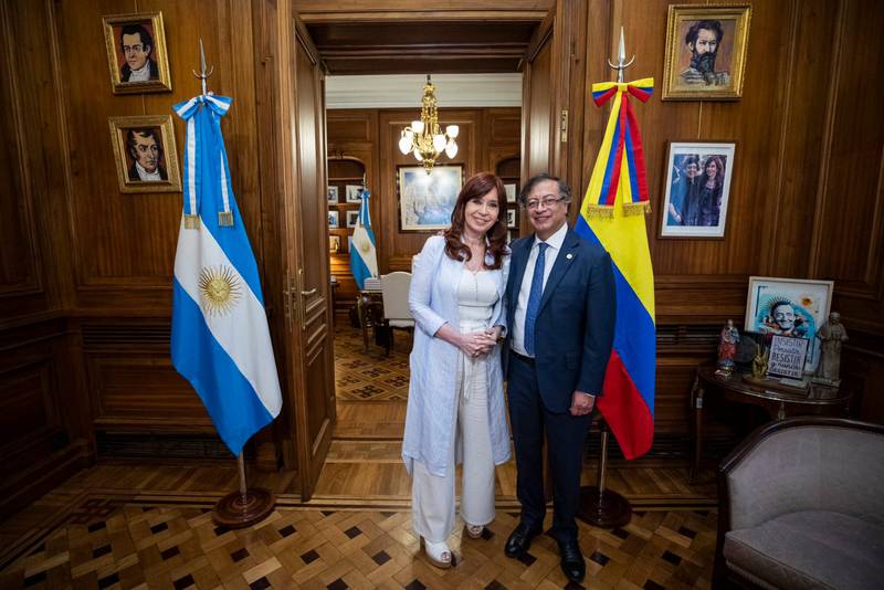 Cristina Fernández de Kirchner y Gustavo Petro en Buenos Aires.