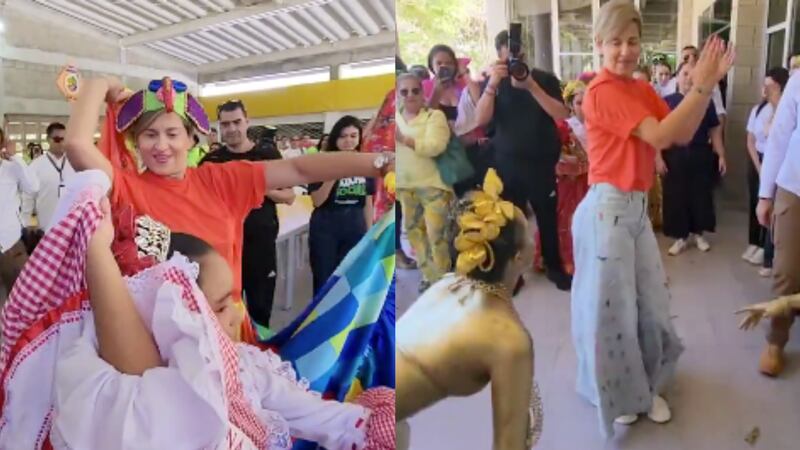 Así bailó y gozó Verónica Alcocer, presentación de niños durante el Carnaval de Barranquilla