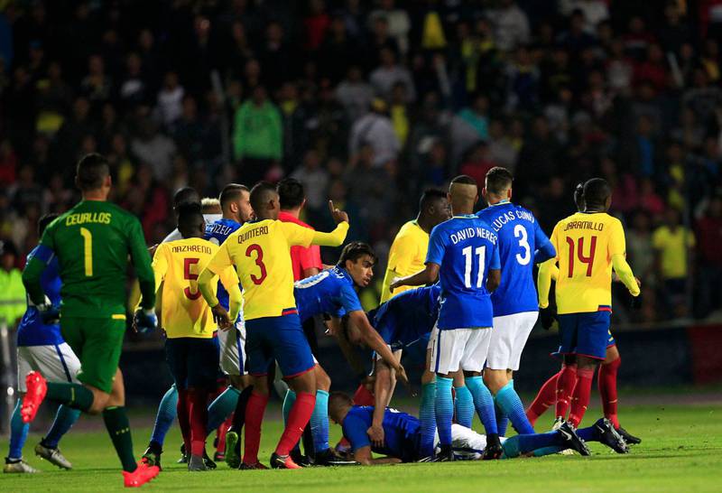 Pelea de Ecuador VS Brasil en el Suramericano Sub-20