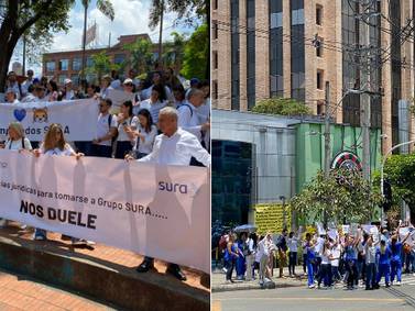 En las calles: empleados de Sura, Argos y Nutresa salen a protestar para pedir garantías