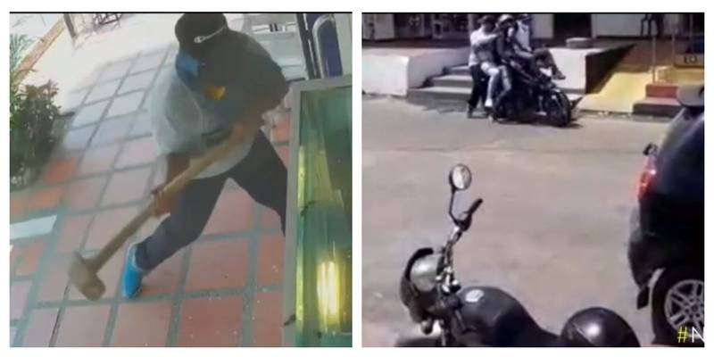 La inusual y jocosa huida de cuatro ladrones en una motocicleta