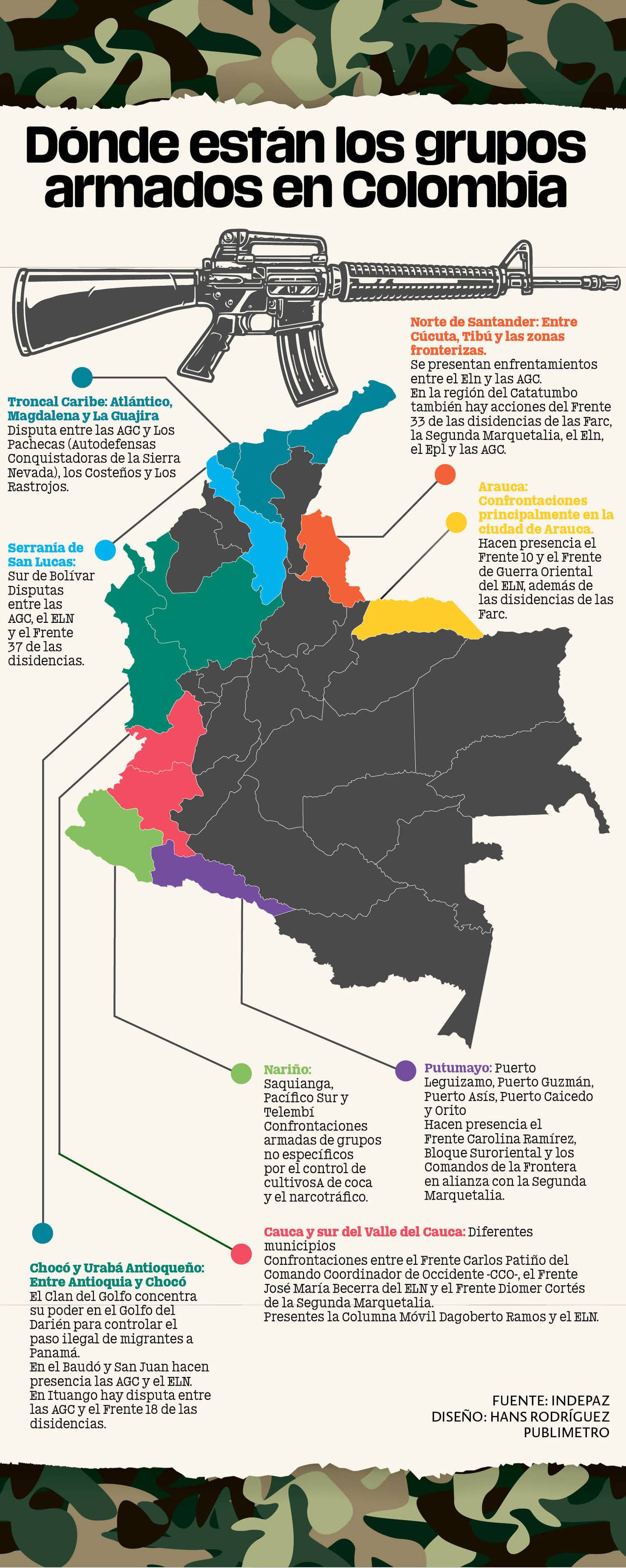 Infogradía ¿Dónde están los grupos armados en Colombia?