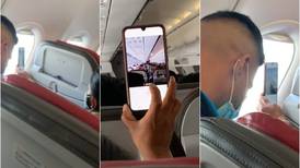 Mujer graba todo su viaje en avión y provocó el vuelo más incómodo de su vida a un pasajero