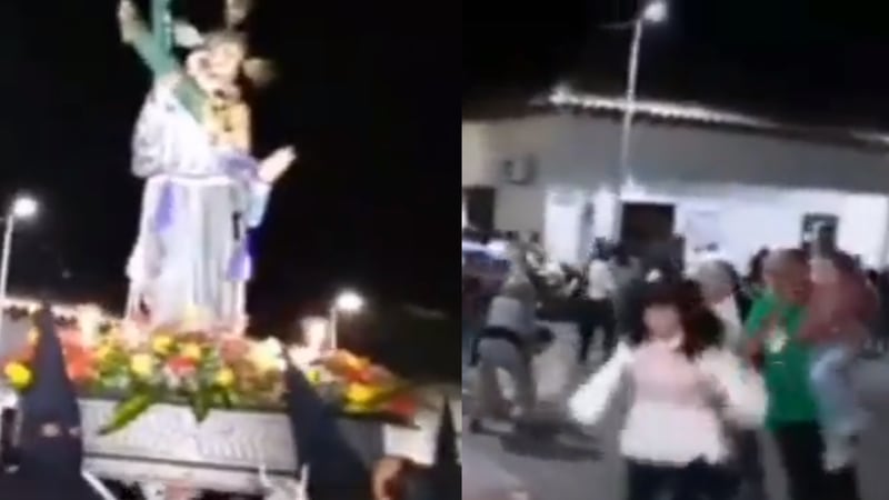 Cámara grabó los disparos que generaron pánico durante una procesión de Semana Santa en Cesar