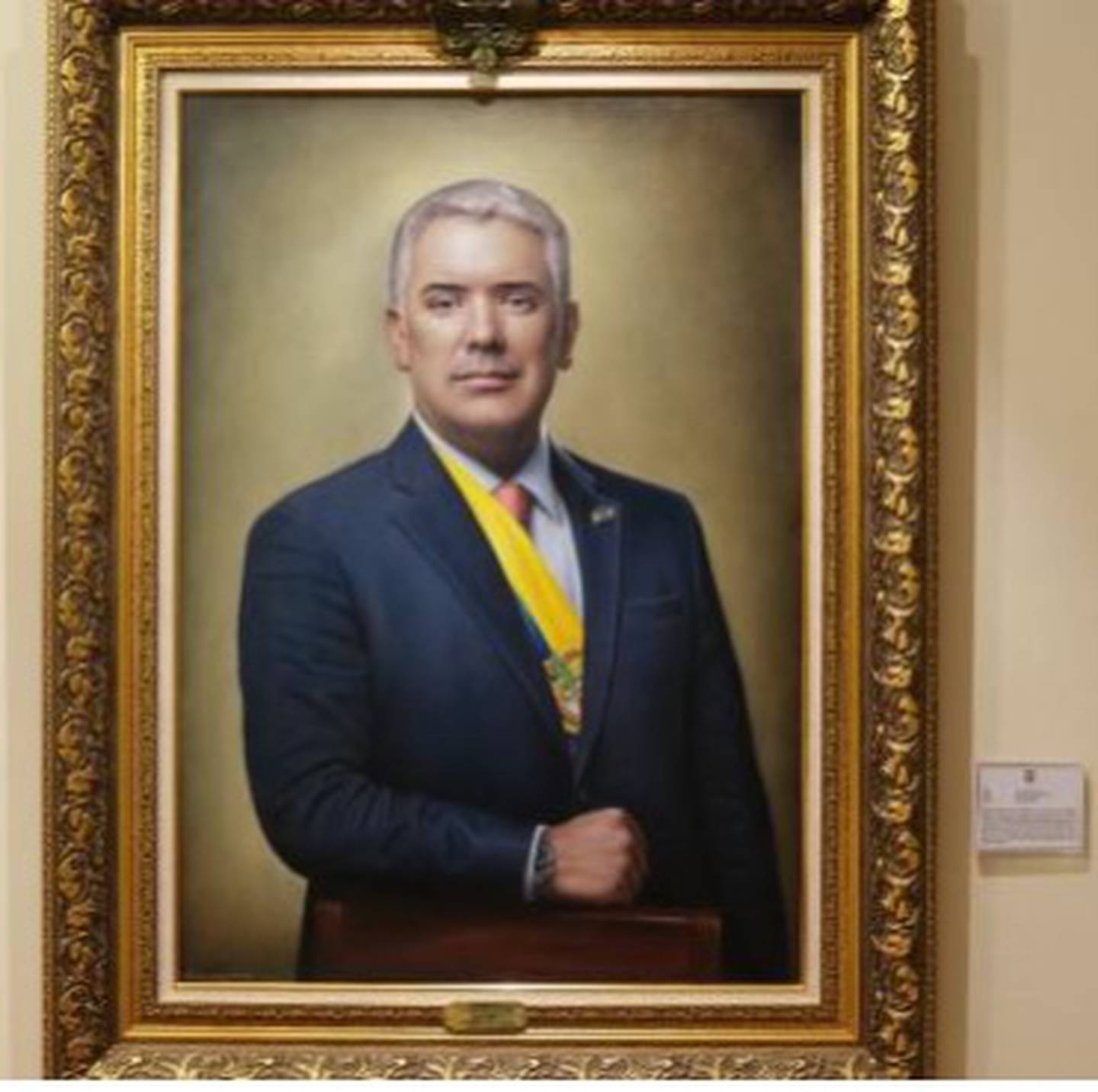 Retrato final de Iván Duque que quedó en el Salón de Presidentes de la Casa de Nariño.